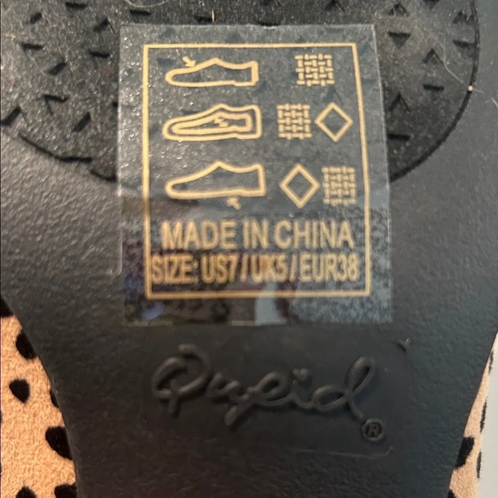 Qupid Tan and Black Spotted Ankle Boots